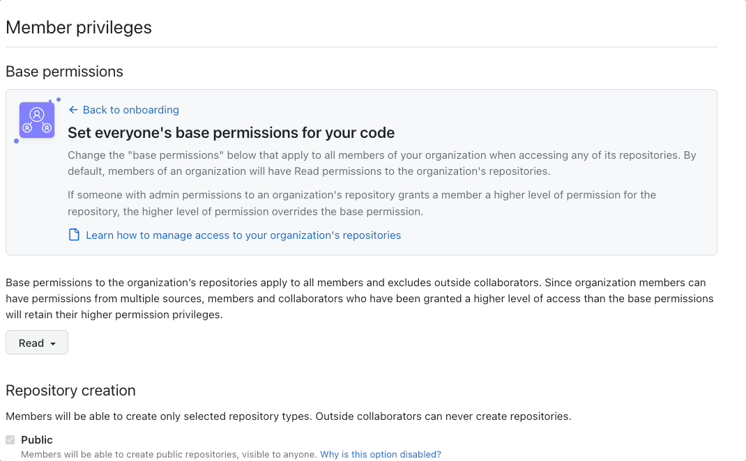 Animated walkthrough of navigating GitHub organization settings to configure team repository permissions